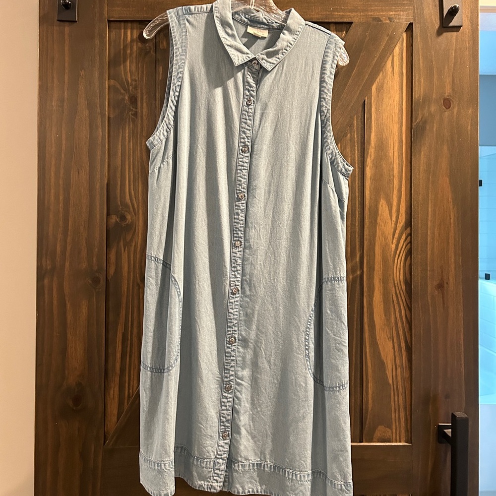 J.Jill Denim Tencel Blue Dress/ Large Petite